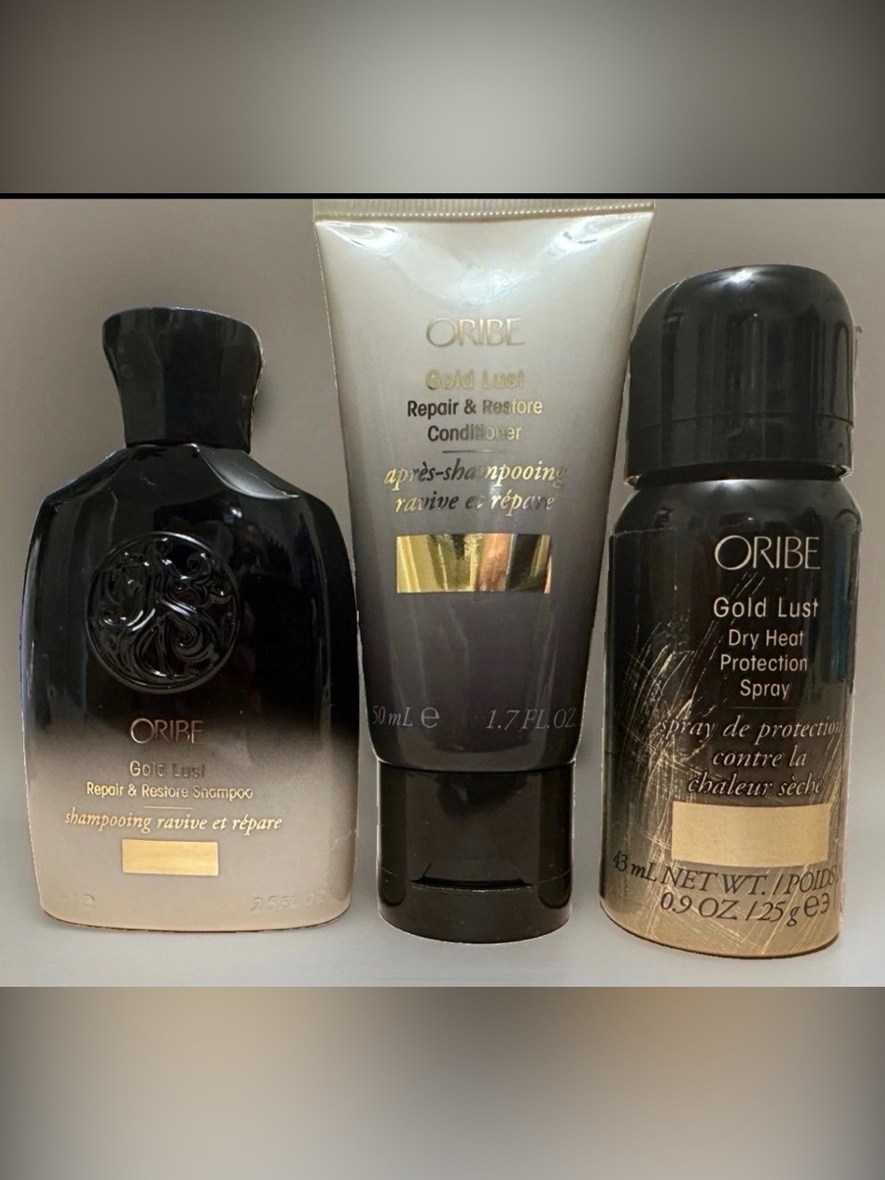 Oribe Gold Lust Shampoo & Conditioner with Dry Heat Protection Spray*Travel Set*